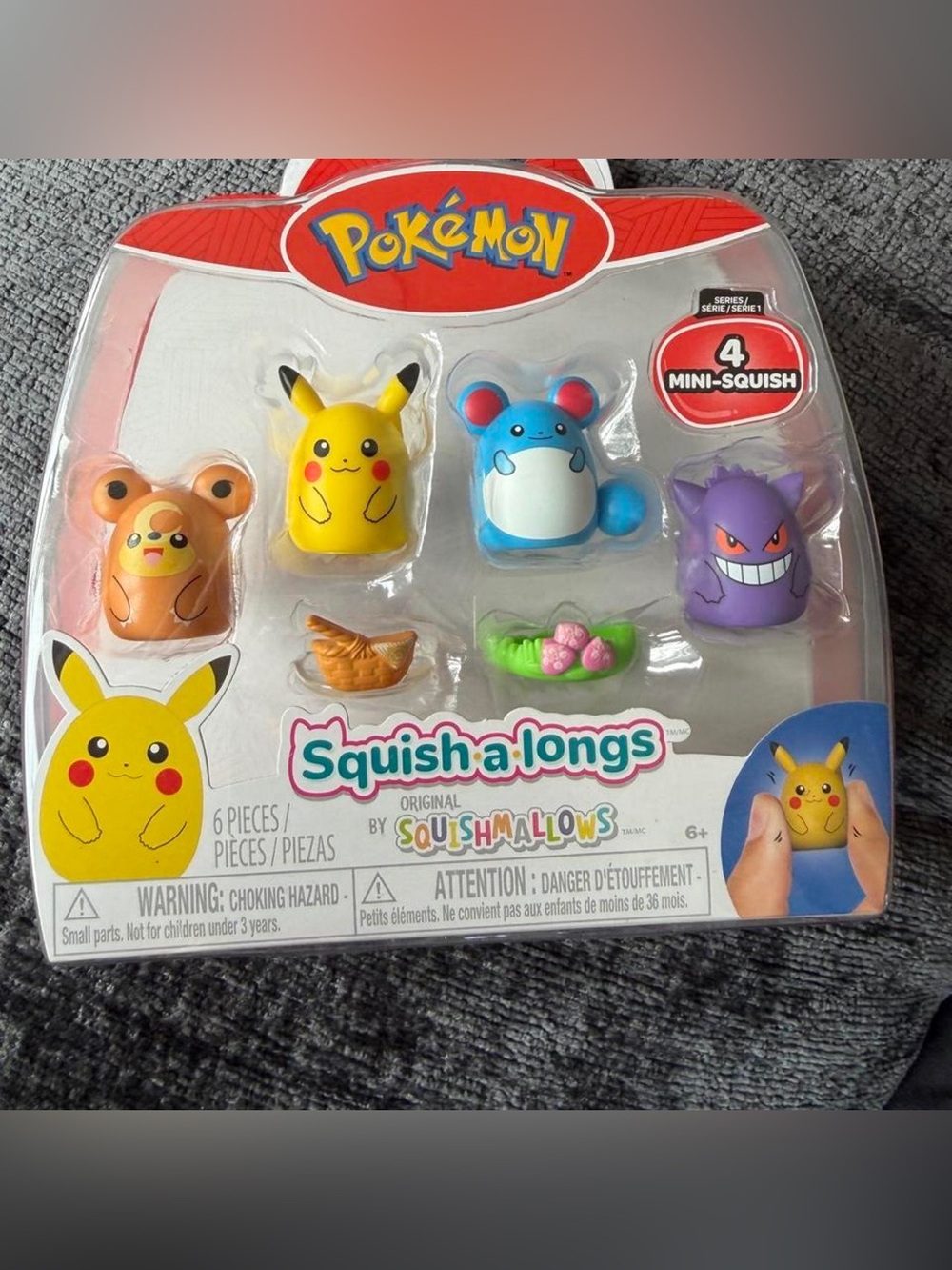 Squishmallows Squish-a-longs Pokémon 4-Figure Pack